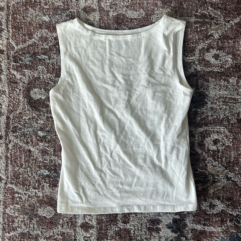 Brandy Melville white boatneck tank top